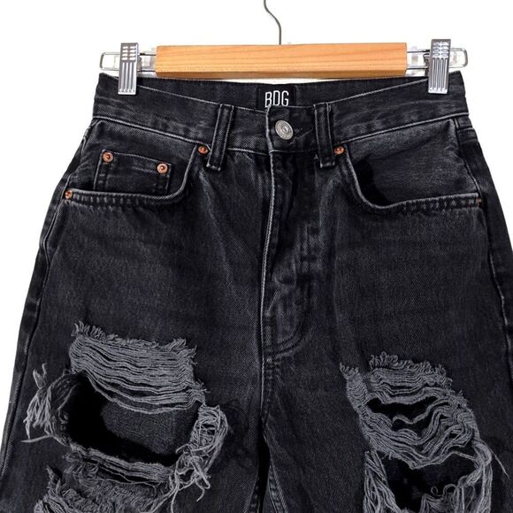 URBAN OUTFITTERS BDG Vintage Feel High-Waisted Baggy Jean Black 90s Grunge Y2k - Picture 5 of 11